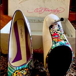 Ed Hardy Metallic Heel Stiletto